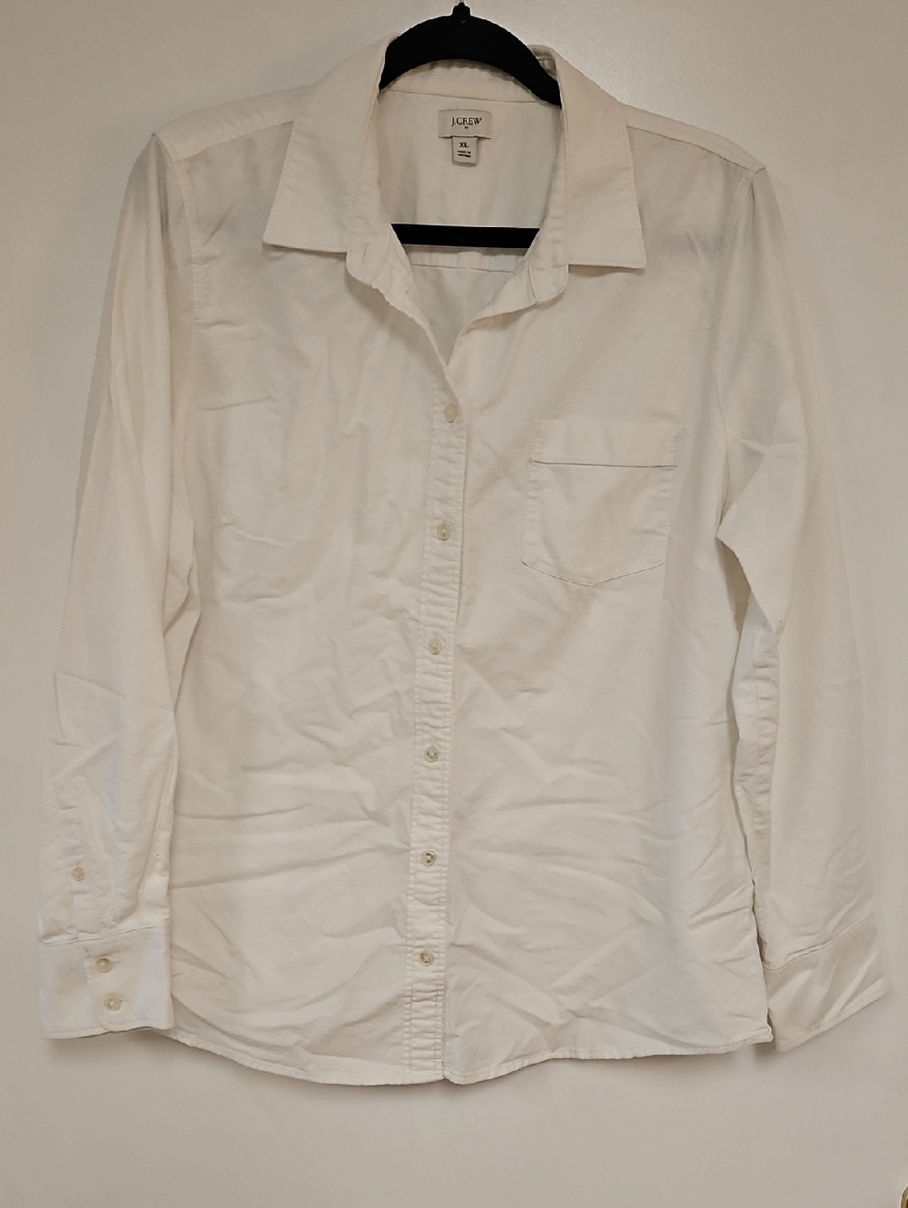J. Crew White Long-Sleeve Button Down Shirt